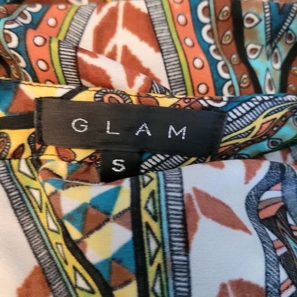 Glam brand women's boho patterned slip mini dress size small - Picture 9 of 10